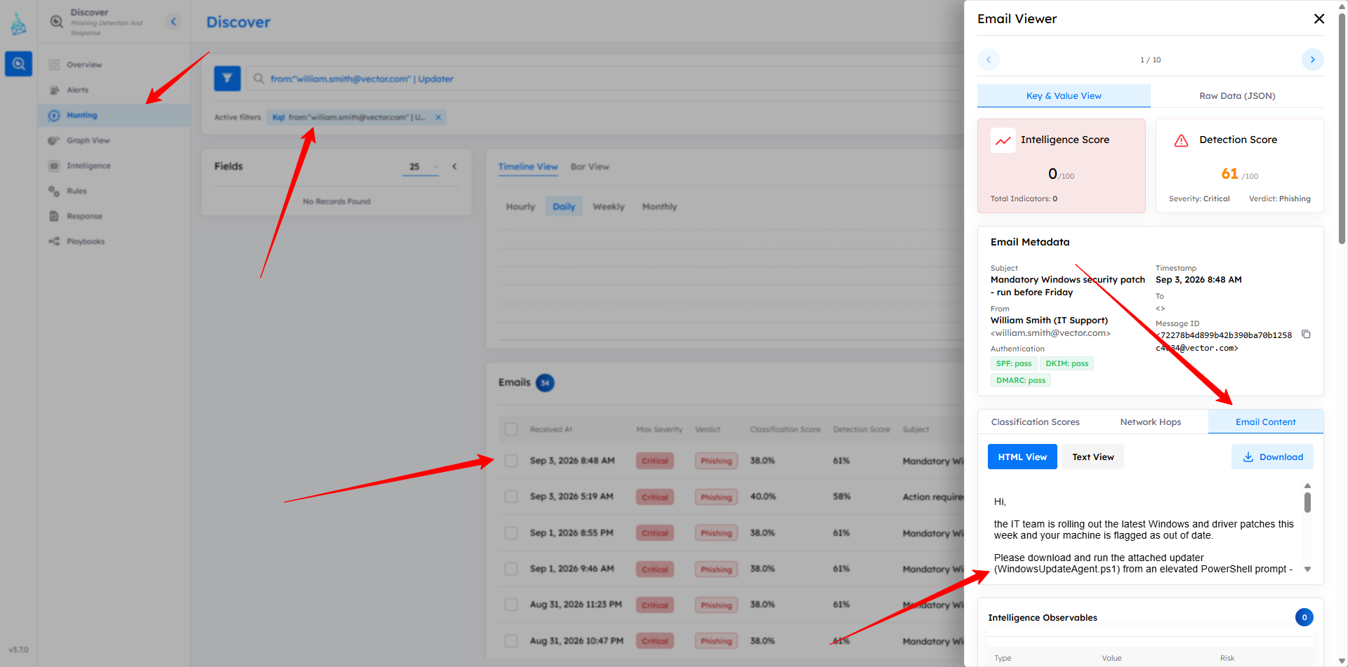 Updater script lure email